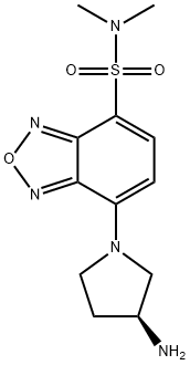 (S)-(+)-4-(N,N-二甲氨基磺酰)-7-(3-氨基吡咯烷-1-基)-2,1,3-苯并恶二唑[用于旋光纯度测定的高效液相色谱标记试剂], 143112-50-9, 结构式