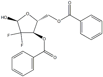 α-2-脱氧-2,2-二氟-3,5-二苯甲酰基-D-呋喃核糖 结构式