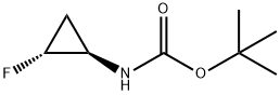 Carbamic acid, (2-fluorocyclopropyl)-, 1,1-dimethylethyl ester, (1R-trans)- (9CI) Struktur
