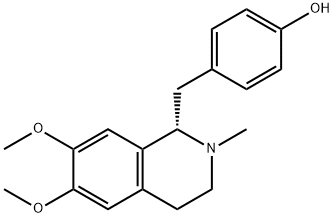 4-[[(1S)-1,2,3,4-テトラヒドロ-6,7-ジメトキシ-2-メチルイソキノリン-1-イル]メチル]フェノール 化学構造式