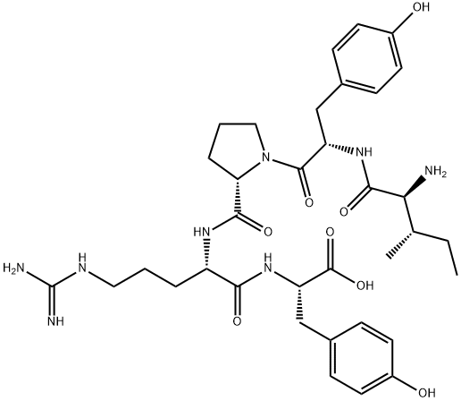 L-异亮氨酰-L-酪氨酰基-L-脯氨酰基-L-精氨酰基-L-酪氨酸 结构式