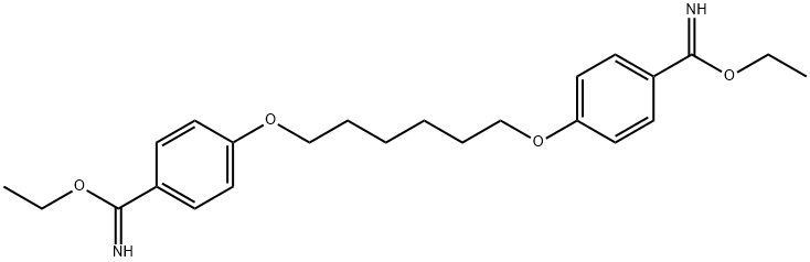 4,4'-(1,6-ヘキサンジイルビスオキシ)ビス(ベンゼンカルボイミド酸エチル) 化学構造式