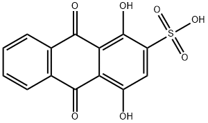 9,10-ジヒドロ-1,4-ジヒドロキシ-9,10-ジオキソ-2-アントラセンスルホン酸 化学構造式