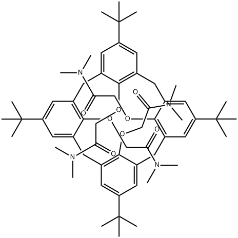 叔丁基杯[4]芳基-四(N,N-二甲基乙酰胺) 结构式