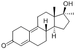 17β-ヒドロキシ-17-メチルエストラ-4,9-ジエン-3-オン 化学構造式