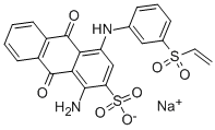 1-アミノ-4-[[3-(エテニルスルホニル)フェニル]アミノ]-9,10-ジヒドロ-9,10-ジオキソ-2-アントラセンスルホン酸ナトリウム 化学構造式