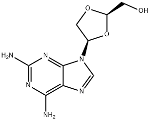 2,6-diaminopurine dioxolane, 145514-04-1, 结构式