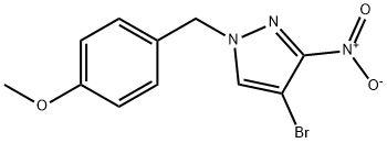 4-溴-1-(4-甲氧基苄基)-3-硝基-1H-吡唑, 1455366-34-3, 结构式