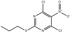 4,6-ジクロロ-5-ニトロ-2-(プロピルチオ)ピリミジン 化学構造式