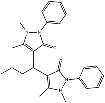 4,4'-Butylidenebis[1,2-dihydro-1,5-dimethyl-2-phenyl-3H-pyrazol-3-one] 结构式