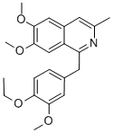 1-(4-エトキシ-3-メトキシフェニルメチル)-6,7-ジメトキシ-3-メチルイソキノリン 化学構造式