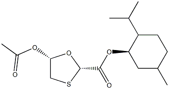 (1R,2S,5R)-2-异丙基-5-甲基环己基(2R,5S)-5-乙酰氧基-1,3-恶噻戊环-2-羧酸酯, 147126-65-6, 结构式
