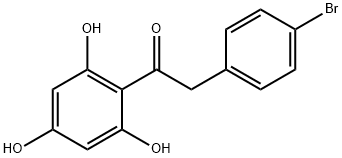 2-(4-ブロモフェニル)-2',4',6'-(トリヒドロキシフェニル)アセトフェノン 臭化物 化学構造式