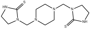 1,1'-(1,4-ピペラジンジイルジメチレン)ビス(2-イミダゾリジンチオン) 化学構造式