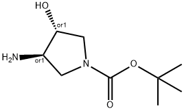 (3R,4R)-3-氨基-4-羟基吡咯烷-1-甲酸叔丁酯 结构式