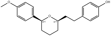 4-[2-[(2R,6S)-6-(4-methoxyphenyl)oxan-2-yl]ethyl]phenol 结构式