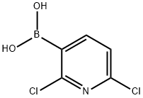 2,6-ジクロロピリジン-3-ボロン酸 化学構造式