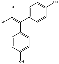 1,1-ジクロロ-2,2-ビス(4-ヒドロキシフェニル)エチレン 化学構造式