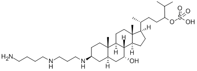 (24R)-3β-[[3-[(4-アミノブチル)アミノ]プロピル]アミノ]-5α-コレスタン-7α,24-ジオール24-スルファート 化学構造式