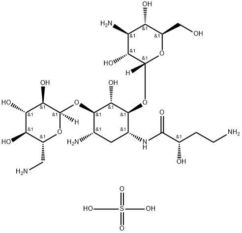 阿米卡星硫酸盐(5:9), 149022-22-0, 结构式