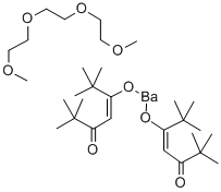 ビス(2,2,6,6-テトラメチル-3,5-ヘプタンジオナト)バリウム トリグリム付加物 化学構造式