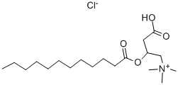 塩化DL-ラウロイルカルニチン 化学構造式