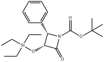 (3R,4S)-3-(三乙基硅氧基)-4-苯基-2-氧-氮杂环丁-1-甲酸叔丁酯, 149198-47-0, 结构式