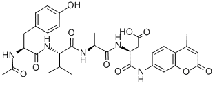 N-乙酰基-酪氨酰-缬氨酰-丙氨酰-天冬氨酸-7-氨基-4-甲基香豆素 结构式