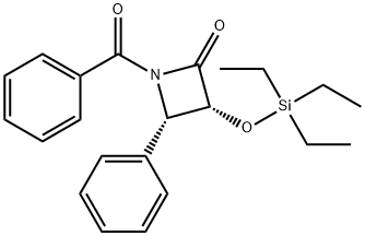 (3R,4S)-1-苯甲酰-3-[(三乙基硅)氧基]-4-苯基-2-氮杂环丁酮, 149249-91-2, 结构式