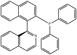 (S)-(-)-1-(2-ジフェニルホスフィノ-1-ナフチル)イソキノリン 化学構造式