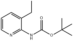 N-(3-乙基-2-吡啶基)氨基甲酸叔丁酯 结构式