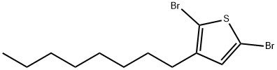 2,5-ジブロモ-3-n-オクチルチオフェン 化学構造式