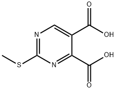 2-(メチルチオ)-4,5-ピリミジン二カルボン酸 化学構造式
