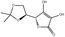 (+)-5,6-O-イソプロピリデン-L-アスコルビン酸 化学構造式
