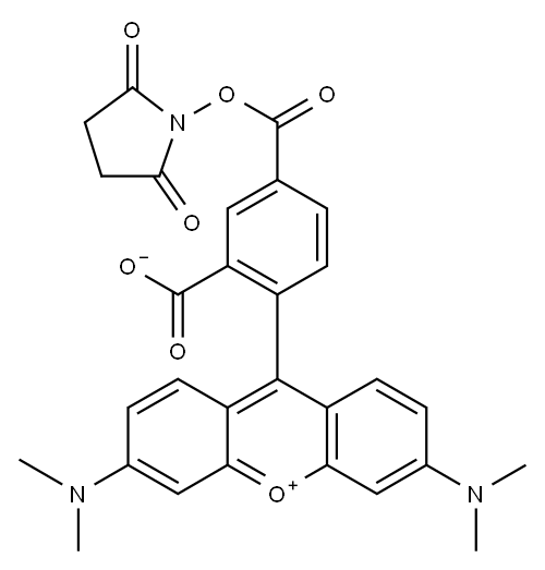 6-CARBOXYTETRAMETHYLRHODAMINE N-HYDROXYSUCCINIMIDE ESTER Struktur