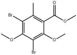 3,5-二溴-2,4-二甲氧基-6-甲基苯甲酸甲酯, 150965-73-4, 结构式