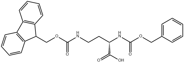 (2S)-4-[[(9H-Fluoren-9-ylmethoxy)carbonyl]amino]-2-[[(phenylmethoxy)carbonyl]amino]butanoic acid Structure