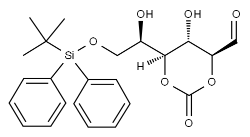 6-O-(TERT-ブチルジフェニルシリル)-D-ガラクタール環状炭酸エステル 化学構造式