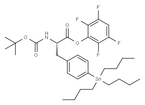 tert-butyloxycarbonyl-4-(tri-n-butylstannyl)-phenylalanine tetrafluorophenyl ester Struktur