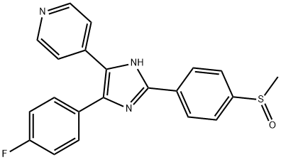 4-(4-氟苯基)-2-(4-甲基亚磺酰基苯基)-5-(4-吡啶基)-1H-咪唑, 152121-47-6, 结构式