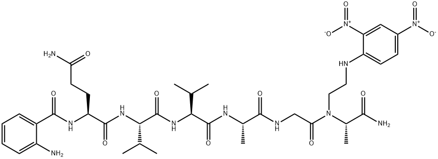 ABZ-GLN-VAL-VAL-ALA-GLY-ALA-ETHYLENEDIAMINE-DNP, 152390-52-8, 结构式