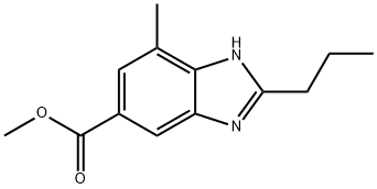 4-メチル-2-プロピル-1H-ベンズイミダゾール-6-カルボン酸メチル 化学構造式