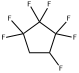 1,1,2,2,3,3,4-ヘプタフルオロシクロペンタン 化学構造式