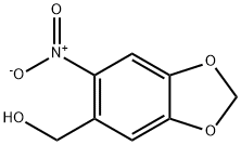 6-硝基-3,4-亚甲基二氧苄乙醇 结构式