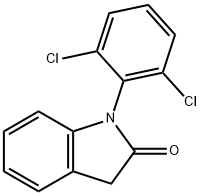 1-(2,6-ジクロロフェニル)-1H-インドール-2(3H)-オン 化学構造式