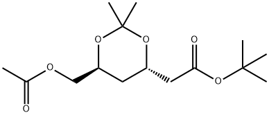 (4R-cis)-6-[(乙酰氧基)甲基]-2,2-二甲基-1,3-二氧六环-4-乙酸叔丁酯, 154026-95-6, 结构式