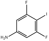 3,5-ジフルオロ-4-ヨードアニリン 化学構造式