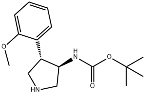 (3S,4R)-4-(2-甲氧基苯基)吡咯烷-3-基氨基甲酸叔丁酯, 154205-97-7, 结构式