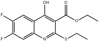 2-乙硫基-6,7-二氟-4-羟基喹啉-3-羧酸乙酯 结构式