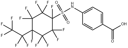 4-[[[1,2,2,3,3,4,5,5,6,6-十氟-4-(1,1,2,2,2-五氟乙基)环己基]磺酰基]氨基]苯甲酸, 1547-17-7, 结构式